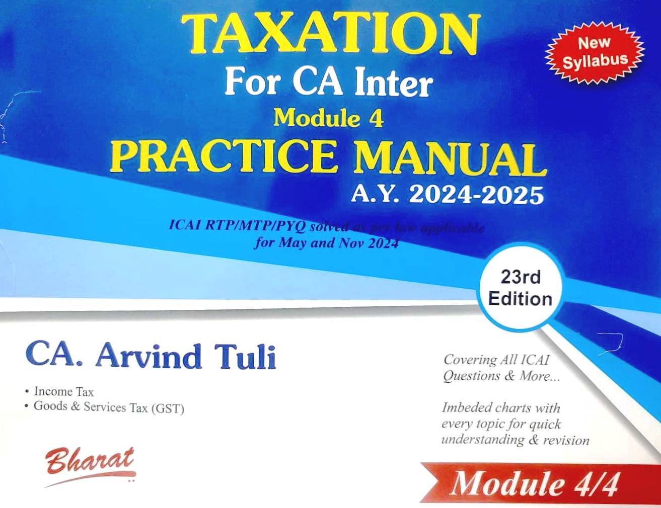 TAXATION For CA Inter Module 4 Practice Manual